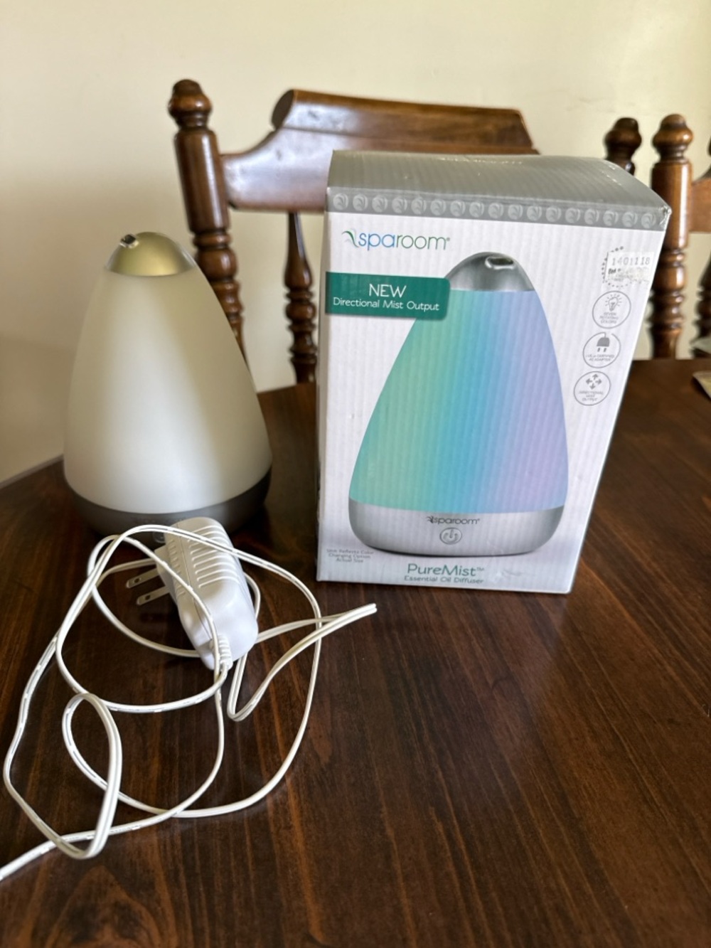 SpaRoom PureMist Essential Oil Diffuser - White/Silver